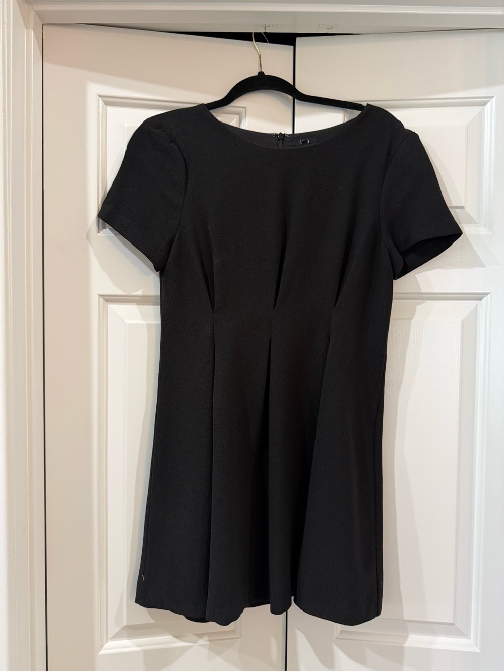 Women's Black Short Sleeve A-Line Mini Dress